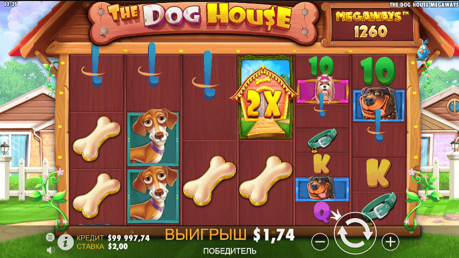 Победа в игре The Dog House Megaways